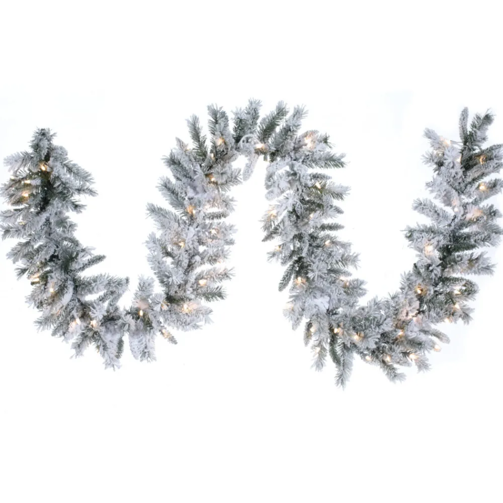 Decorator's Warehouse 9' x 14" LED Flocked Balsam Garland > Christmas Decor|Outdoor Lighting