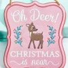 Decorator's Warehouse 7" x 6" Light Blue / Pink Christmas Embossed Sign > Santa'S Sweet Shoppe|Christmas Decor