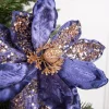 Decorator's Warehouse 24” x 11" Magnolia Stem - Midnight Blue with Gold Glitter > Nutcracker|Christmas Decor