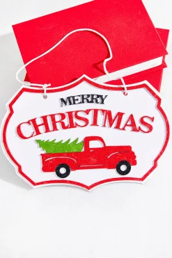 Decorator's Warehouse 6.5" x 10" Merry Christmas with Truck Ornament > Sale|Farmhouse