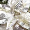 Decorator's Warehouse 22” x 12" Metallic Poinsettia Stem > Christmas Decor|Natural Elegance