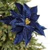 Decorator's Warehouse 22" x 17" Midnight Blue with Gold Large Poinsettia Stem > Nutcracker|Christmas Decor