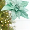 Decorator's Warehouse 24" x 13" Mint Poinsettia Stem > Christmas Decor|2026 New Additions