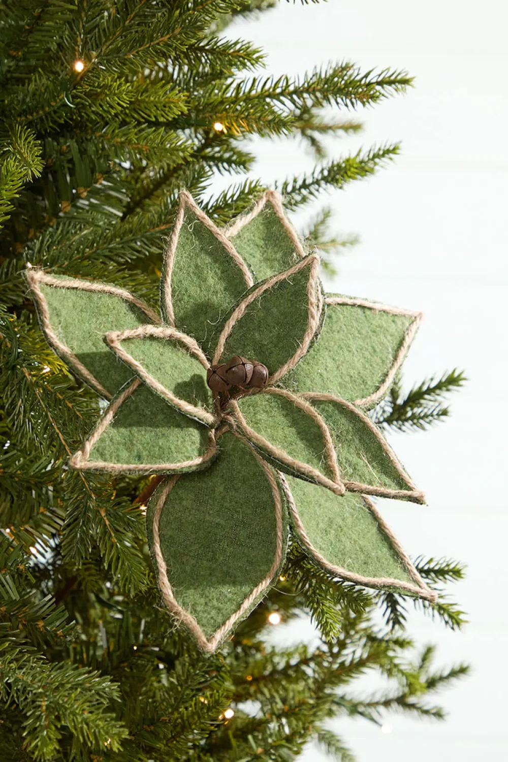 Decorator's Warehouse 19" x 12" Natural Green Poinsettia Pick > Farmhouse|Christmas Flowers