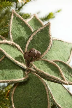 Decorator's Warehouse 19" x 12" Natural Green Poinsettia Pick > Farmhouse|Christmas Flowers
