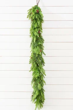 Decorator's Warehouse 72" x 12" Natural Touch Mix Evergreen Garland > Real Touch Garlands|Cardinal