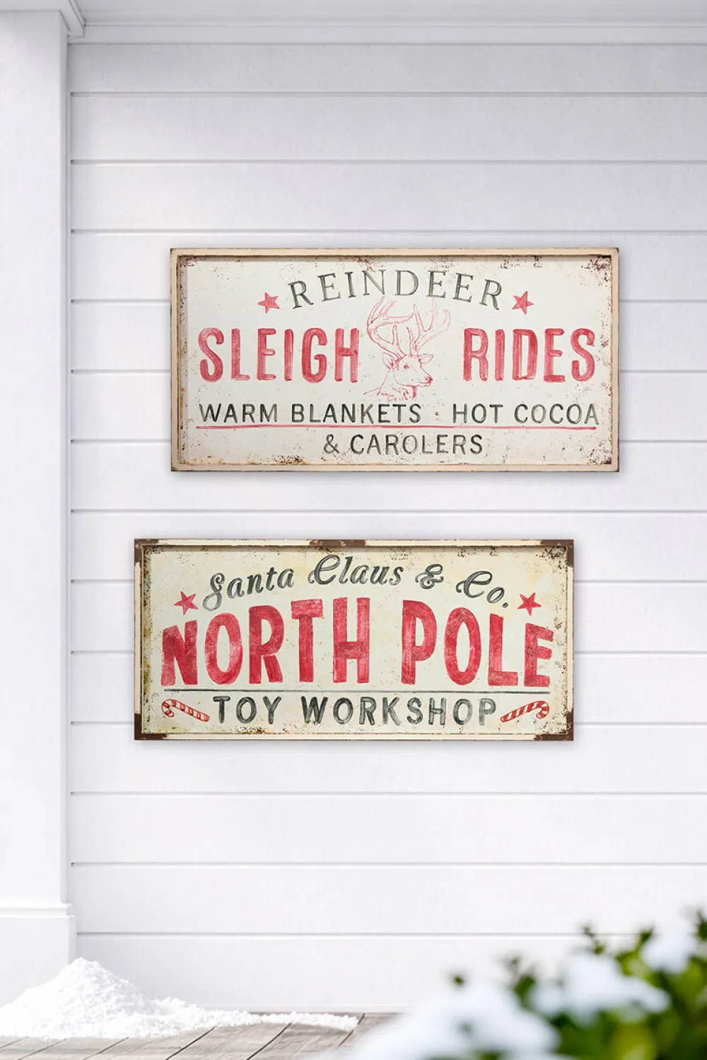 Decorator's Warehouse 22" x 48" North Pole Metal Framed Wall Decor > Farmhouse|Christmas Accents