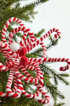 Decorator's Warehouse 20" x 11" Peppermint Loop Poinsettia > Christmas Decor|Christmas Flowers