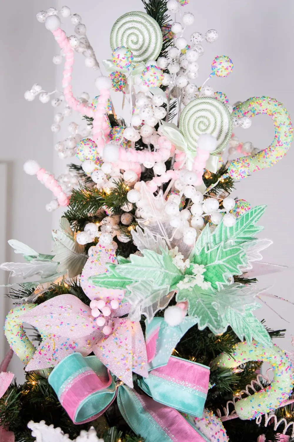 Decorator's Warehouse 24” x 12" Pink Sprinkles Candy Poinsettia > Christmas Decor|Valentine'S Decor