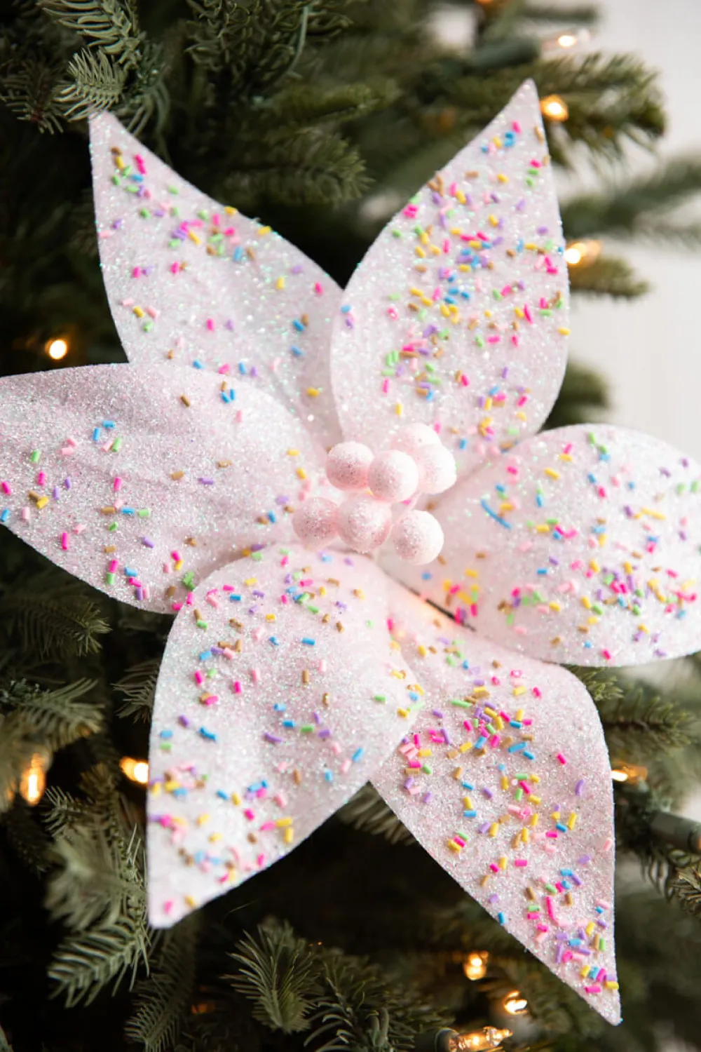 Decorator's Warehouse 24” x 12" Pink Sprinkles Candy Poinsettia > Christmas Decor|Valentine'S Decor