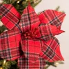 Decorator's Warehouse 22” x 13” Plaid Poinsettia Stem Red > Cardinal|Christmas Sale