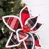 Decorator's Warehouse 22” x 11" Red and Black Plaid with Red Bells Poinsettia Stem > Cardinal|Christmas Flowers