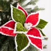Decorator's Warehouse 22” x 11.5" Red and Green Poinsettia Stem > Christmas Decor|Christmas Flowers