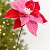 Decorator's Warehouse 20" x 11.25" Red & Pink Poinsettia Stem > Santa'S Sweet Shoppe|2026 New Additions