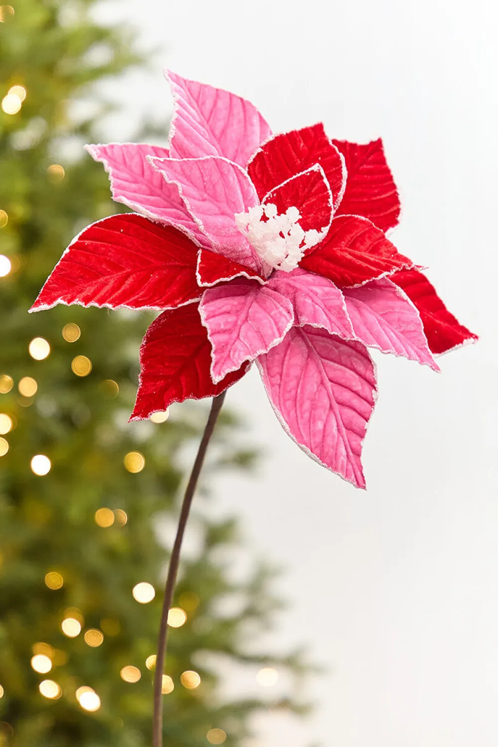 Decorator's Warehouse 20" x 11.25" Red & Pink Poinsettia Stem > Santa'S Sweet Shoppe|2026 New Additions