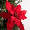 Decorator's Warehouse 22” x 12.5" Red Velvet Poinsettia Stem > Cardinal|Nutcracker