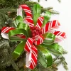 Decorator's Warehouse 22" x 11" Red, White and Green Ribbon Flower Stem > Storyville|Christmas Flowers