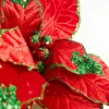 Decorator's Warehouse 22" x 11" Red with Green Glitter Tip Velvet Stem > Christmas Decor|Traditional