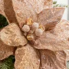 Decorator's Warehouse 24" x 11" Rose Gold Beaded Sequins Poinsettia Stem > Sugar & Spice|Christmas Decor