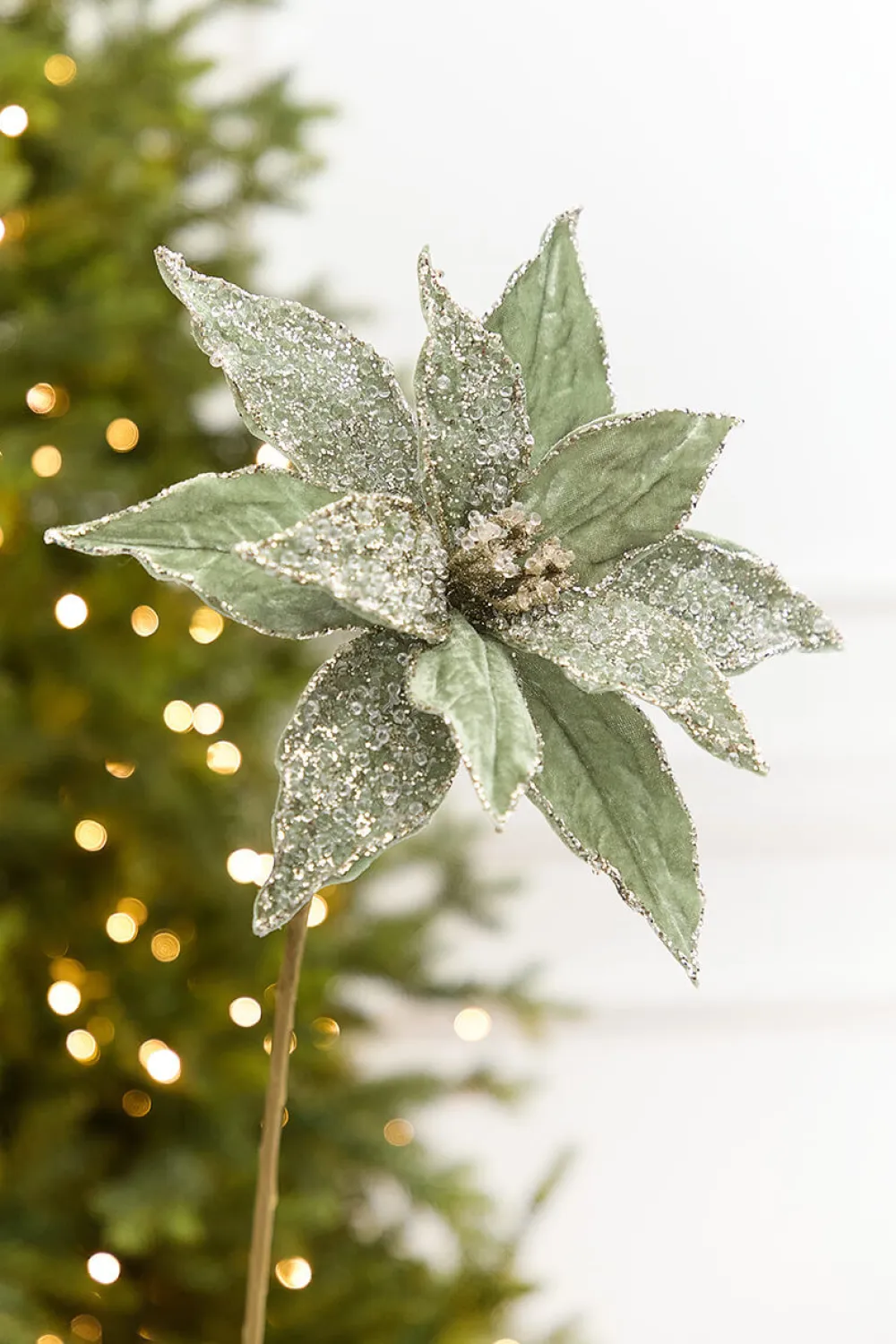 Decorator's Warehouse 20" x 12” Sage Poinsettia Stem > Sage & Pearl|2026 New Additions