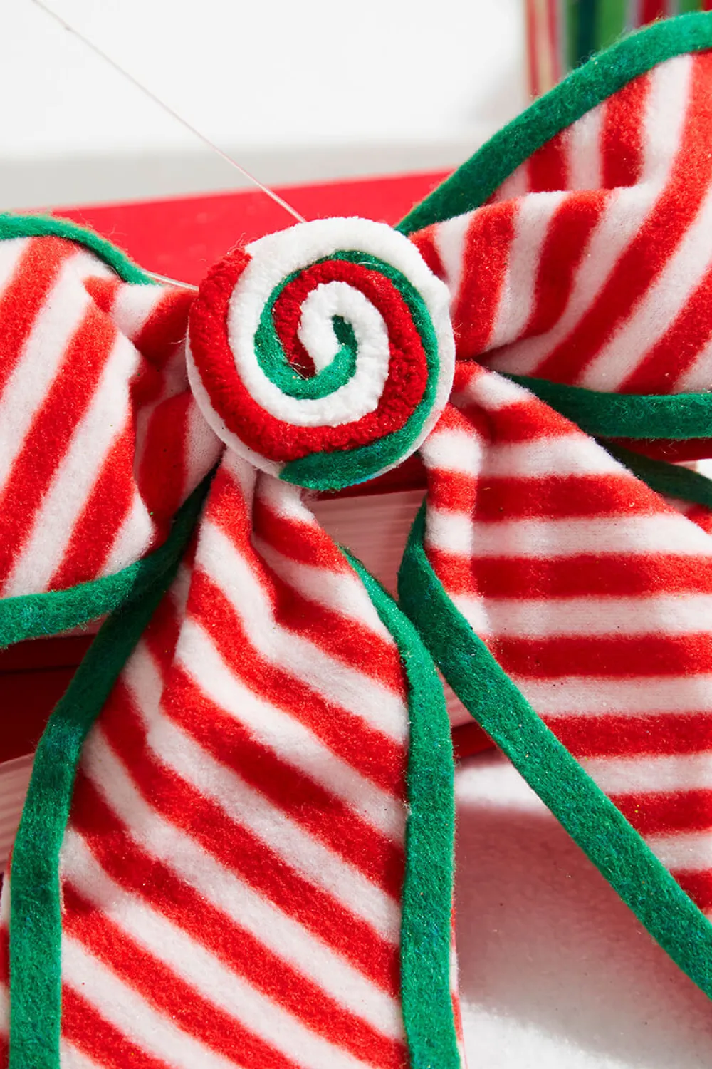 Decorator's Warehouse 11” x 9” Stripe Bow Ornament > North Pole Party