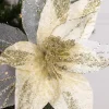 Decorator's Warehouse 20” x 11.5" Velvet Sheer Glitter Edge Poinsettia Stem > Christmas Sale|Christmas Decor