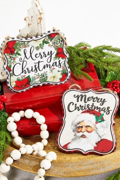 Decorator's Warehouse 7" x 6" Vintage Christmas Embossed Sign > Christmas Ornaments|Cardinal