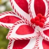 Decorator's Warehouse 20" x 11.5" Whimsical Red & White Poinsettia Stem > Christmas Decor|2026 New Additions