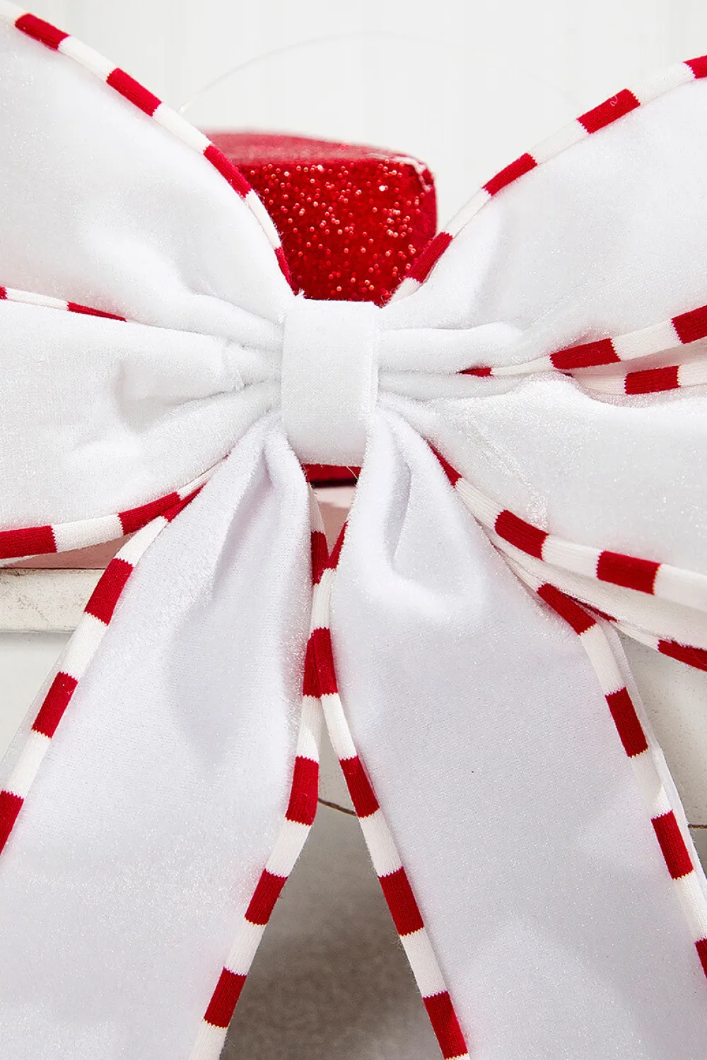 Decorator's Warehouse 13.5" x 9" White Bow Ornament > Christmas Decor|Storyville
