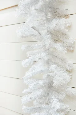 Decorator's Warehouse 9' x 12" White Crystal Spruce Garland > White Christmas|Christmas Decor