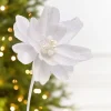 Decorator's Warehouse 18" x 9.5" White Jewel Magnolia Stem > White Christmas|Sugar & Spice