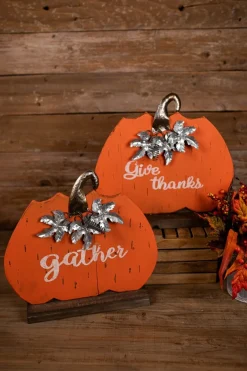 Decorator's Warehouse 15x16 Wooden/Metal Greeting Pumpkin > Fall Decor|Fall Decor