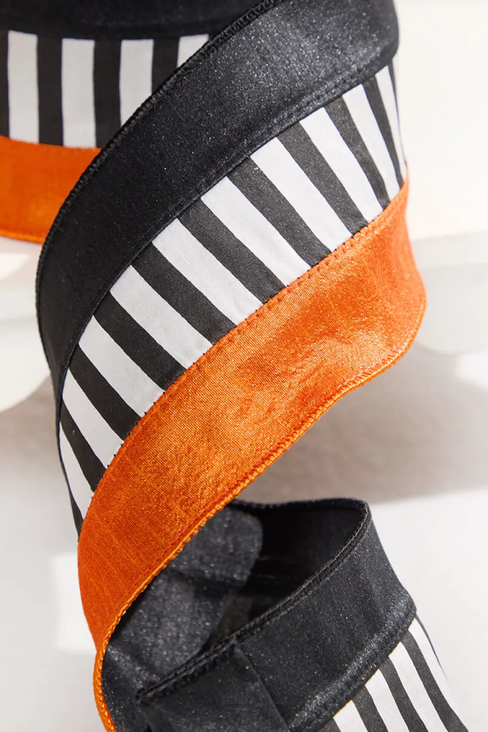 Decorator's Warehouse 4" x 10 Yard Black and White Striped Halloween Ribbon > Halloween|Halloween