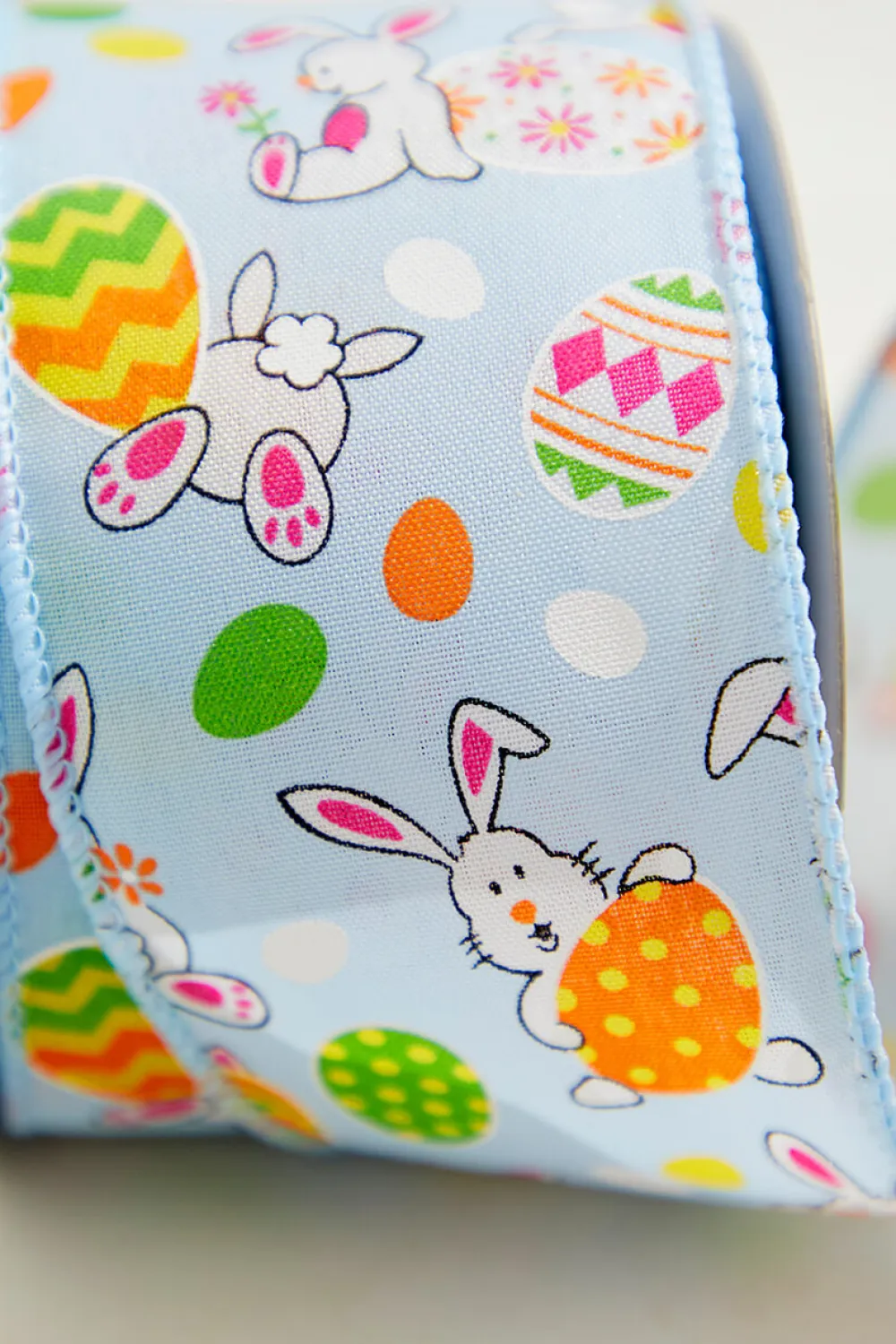 Decorator's Warehouse 2.5" x 10 Yard Blue Bunny Eggs Ribbon > Easter Decor|Easter Decor