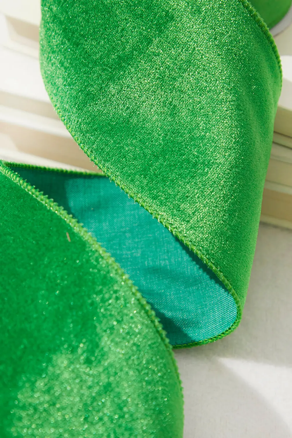 Decorator's Warehouse 4" x 10 Yard Bright Green Wired Velvet Ribbon > Christmas Ribbon|Nutcracker