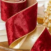 Decorator's Warehouse 4" x 5 Yard Burgundy Sheldon Velvet Wired Ribbon > Jewel Tones|Christmas Decor