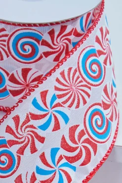 Decorator's Warehouse 2.5" x 10 Yard Candy Swirl Wired Ribbon > Christmas Decor|Christmas Ribbon