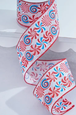 Decorator's Warehouse 2.5" x 10 Yard Candy Swirl Wired Ribbon > Christmas Decor|Christmas Ribbon