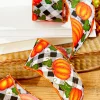 Decorator's Warehouse 2.5" x 10 Yard Checkered Pumpkin Ribbon > Fall Decor|Fall Decor