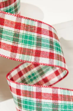 Decorator's Warehouse 2.5" x 10 Yard Christmas Plaid Ribbon > Farmhouse|Christmas Ribbon