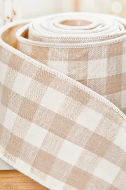 Decorator's Warehouse 4" x 5 Yard Cotton Checks Tafetta Ribbon > Winter Woodland|Christmas Ribbon