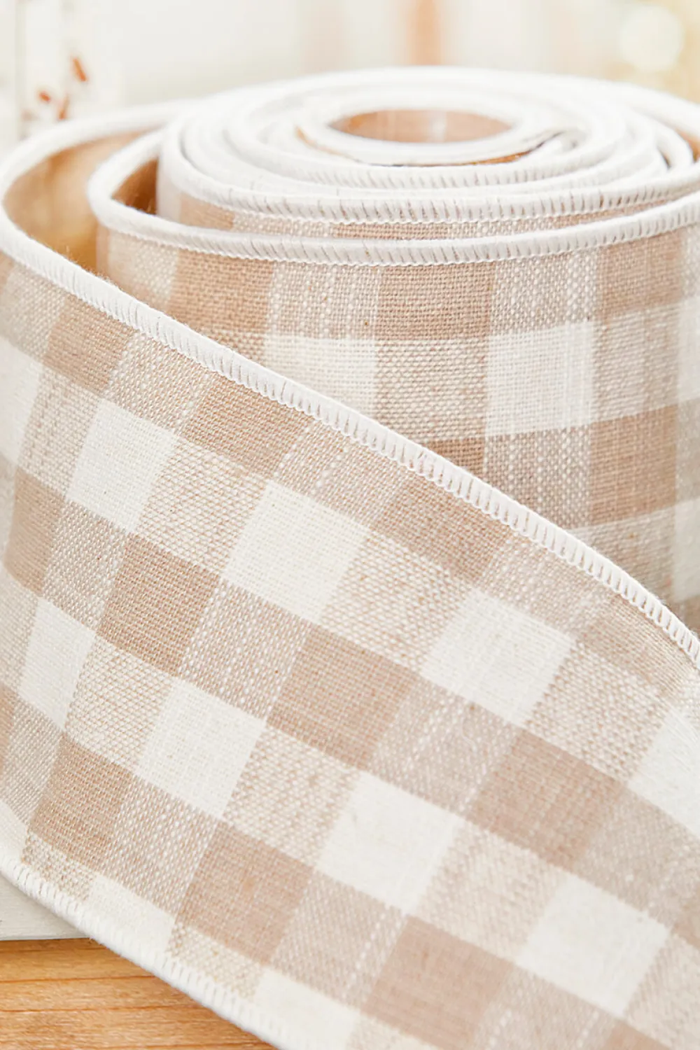 Decorator's Warehouse 4" x 5 Yard Cotton Checks Tafetta Ribbon > Winter Woodland|Christmas Ribbon