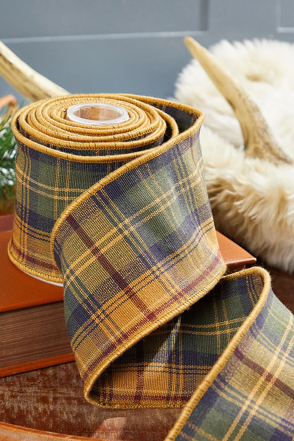 Decorator's Warehouse 4" x 5 Yard Cotton Highlands Luxe Plaid Ribbon > Winter Woodland|Christmas Ribbon