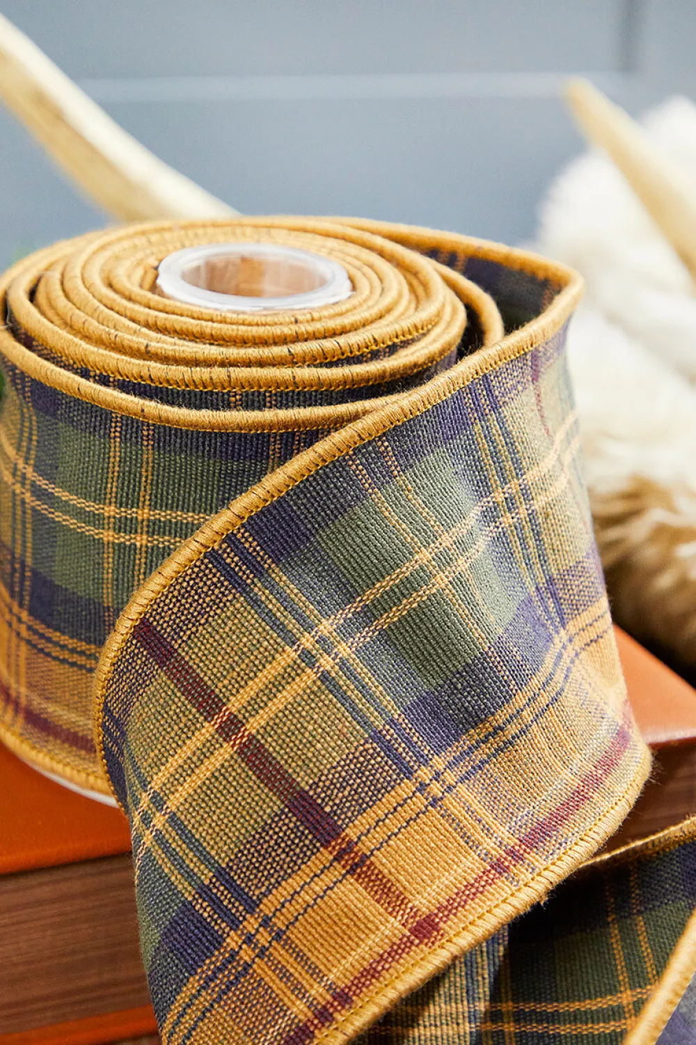 Decorator's Warehouse 4" x 5 Yard Cotton Highlands Luxe Plaid Ribbon > Winter Woodland|Christmas Ribbon