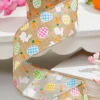 Decorator's Warehouse 2.5" x 10 Yard Dark Canvas Rabbit Eggs Ribbon > Easter Decor|Easter Decor