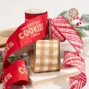 Decorator's Warehouse 2.5" x 10 Yard Double Sided Red & White Gingham Diagonal Plaid Ribbon > Christmas Ribbon|Valentine'S Ribbon