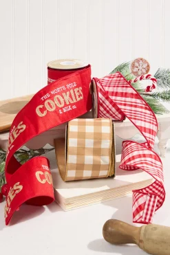 Decorator's Warehouse 2.5" x 10 Yard Double Sided Red & White Gingham Diagonal Plaid Ribbon > Christmas Ribbon|Valentine'S Ribbon