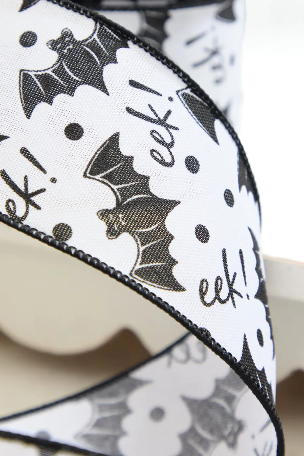 Decorator's Warehouse 2.5" x 10 Yard EEK! Bats Halloween Ribbon > Halloween|Halloween