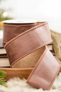 Decorator's Warehouse 2.5" x 5 Yard Faux Leather & Jute Ribbon > Winter Woodland|Heritage Plaid