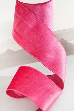 Decorator's Warehouse 4" x 10 Yard Fuchsia Pink Velvet Wired Ribbon > Christmas Ribbon|Valentine'S Ribbon